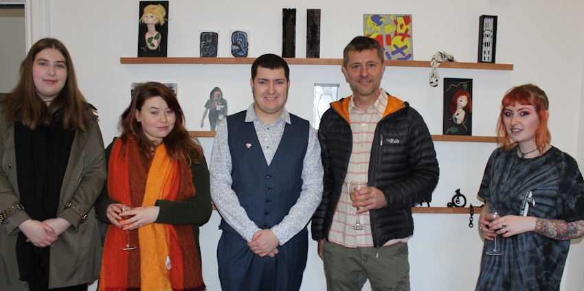 Elly Constantin, Alexandria Clements, Mark Westlake, Richard Hyde, and Lottie McGraw at the exhibition launch