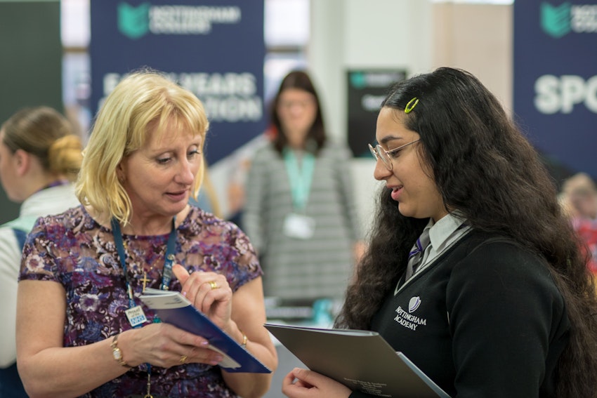 A Nottingham Academy school pupil gets some helpful advice.