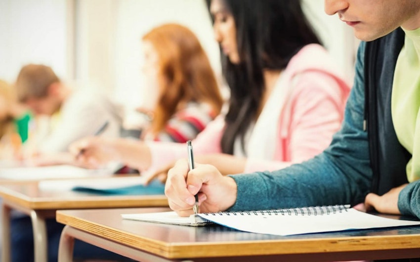 Students sitting exams